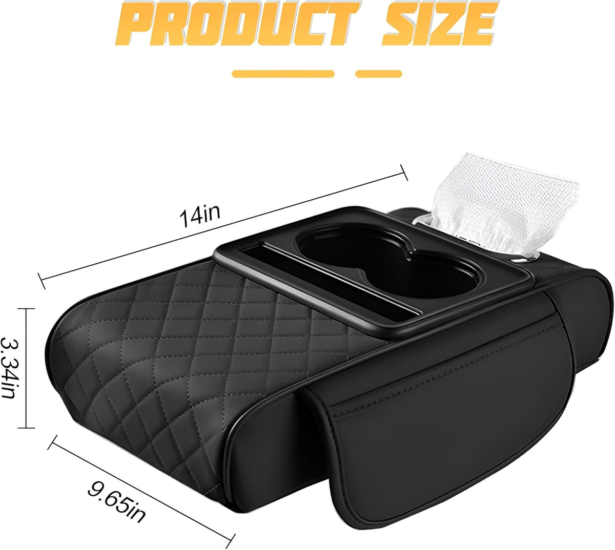 4-in-1 Premium Car Armrest Cushion with Integrated Storage & Dual Cup Holders