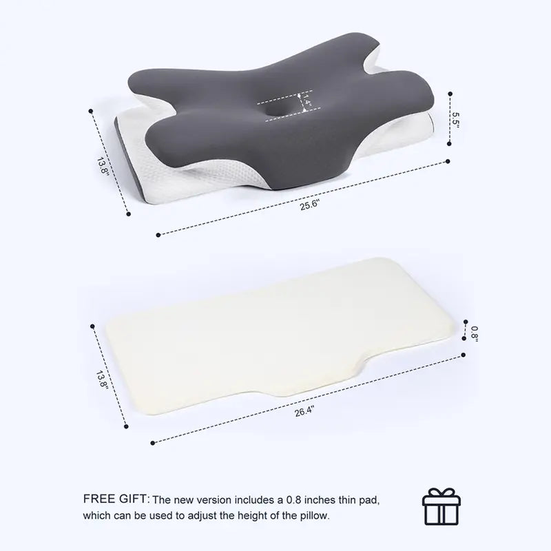 Ergonomic Cervical Contour Memory Foam Pillow for Instant Neck & Shoulder Pain Relief
