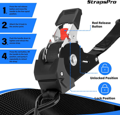 Auto-Retractable Ratchet Straps