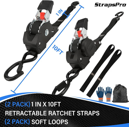 Auto-Retractable Ratchet Straps