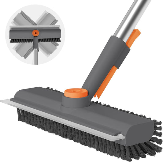 3-in-1 Rotatable Floor Scrub Brush with Extendable Long Handle