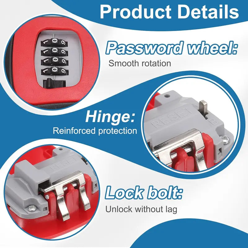 Wall Mount Key Lock Box – Ultra-Secure 4-Digit Combination Storage for Home & Airbnb