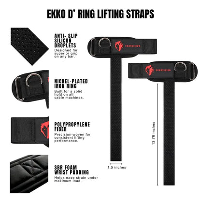 Premium D-Ring Lifting Straps for Maximum Grip & Heavy Lifts