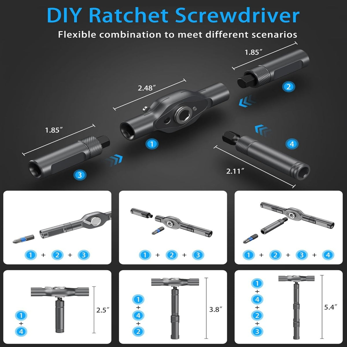 24-in-1 Transforming Ratchet Wrench & Screwdriver Set