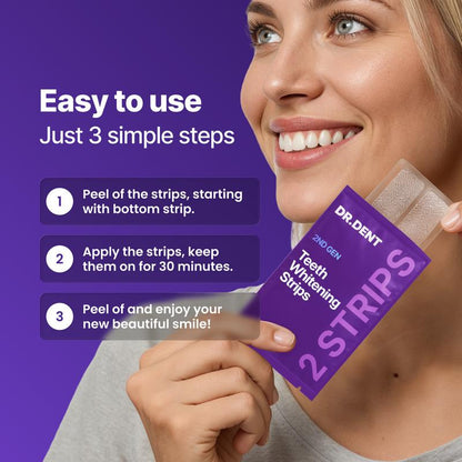 Peroxide-Free Purple Teeth Whitening Strips (21 Sessions) – Safe for Sensitive Teeth
