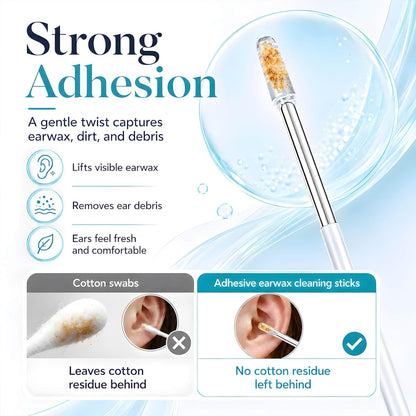 Sticky Resin Earwax Cleaner Tool - Safe Gentle Ear Cleaning Swab
