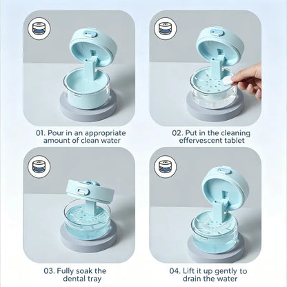 Auto-Rising Retainer Cleaner Case with Strainer Basket