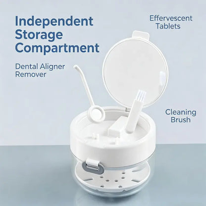 Auto-Rising Retainer Cleaner Case with Strainer Basket