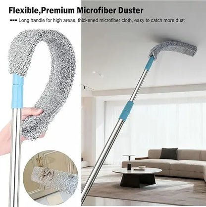Ultra-Flat Bendable Microfiber Dust Wand For Deep Gap Cleaning