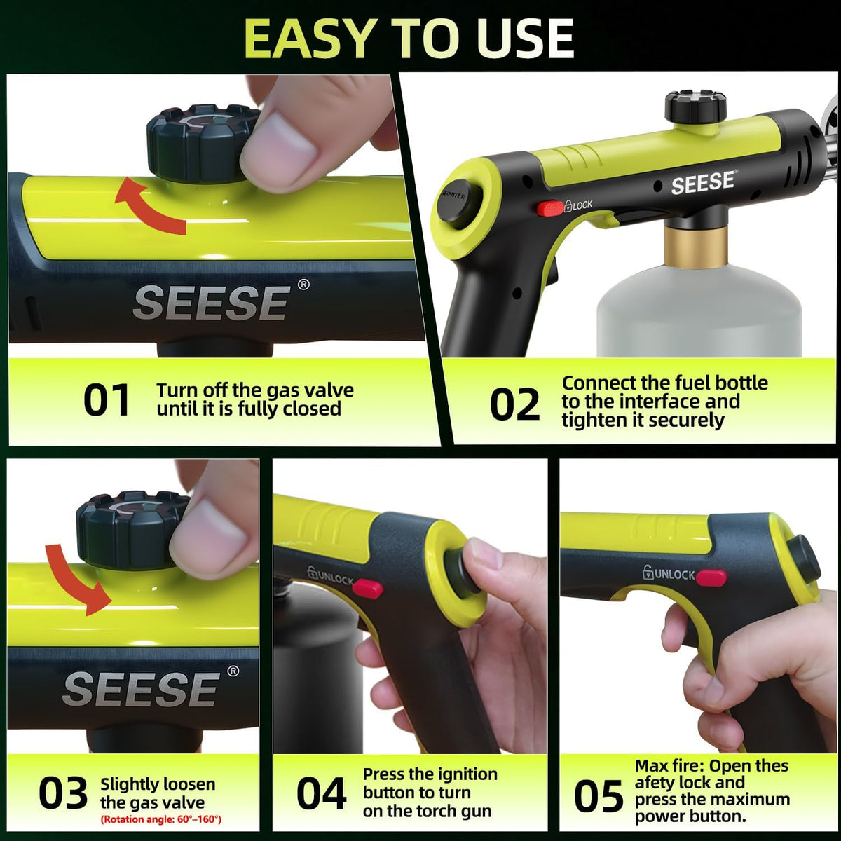 Powerful Propane Torch ,Kitchen Cooking Torch