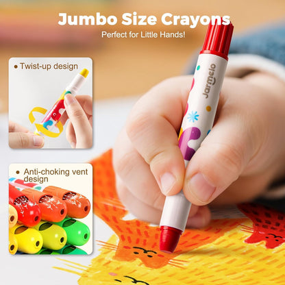 Jumbo Washable Twist Crayons for Mess-Free Toddler Art