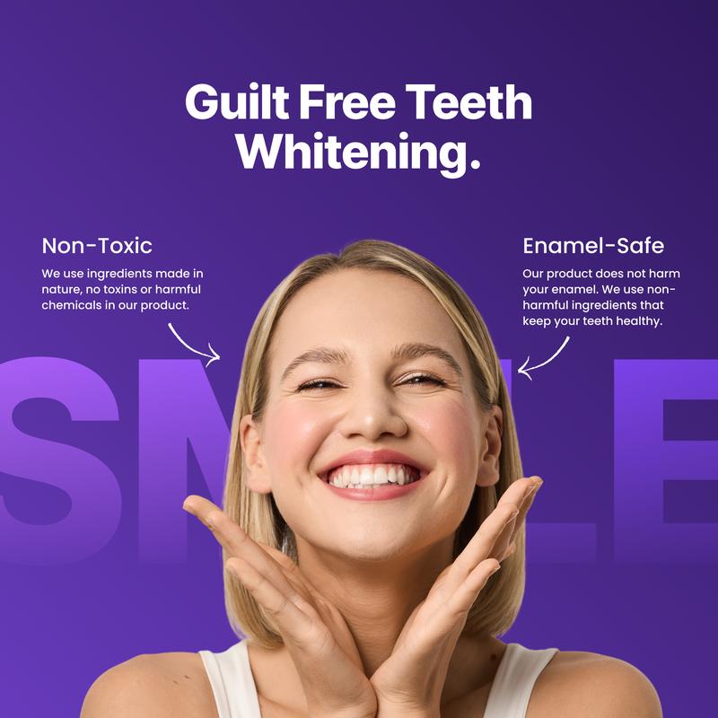 Peroxide-Free Purple Teeth Whitening Strips (21 Sessions) – Safe for Sensitive Teeth
