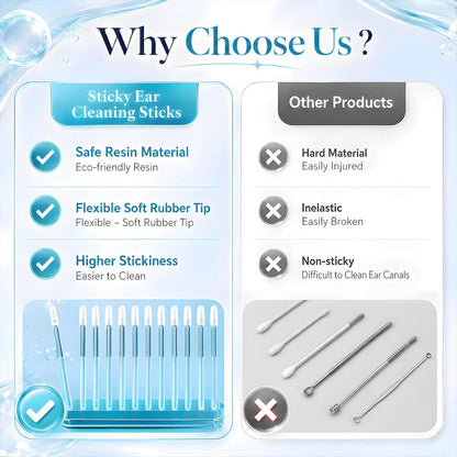 Sticky Resin Earwax Cleaner Tool - Safe Gentle Ear Cleaning Swab
