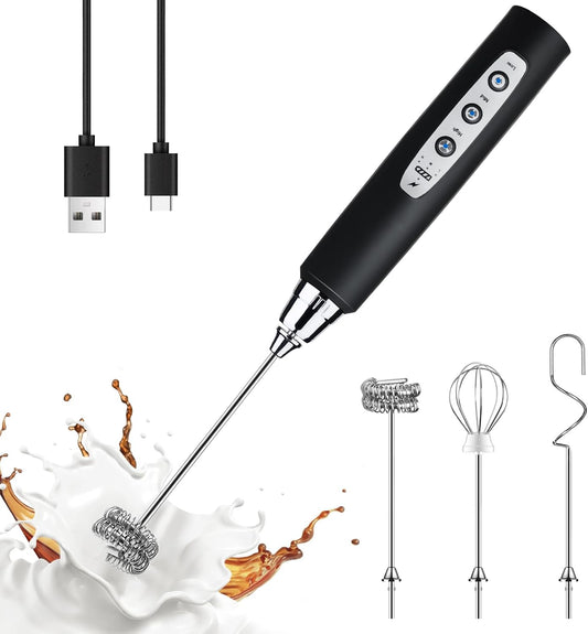 3-in-1 Handheld Milk Frother & Whisk — Perfect Creamy Foam in Seconds