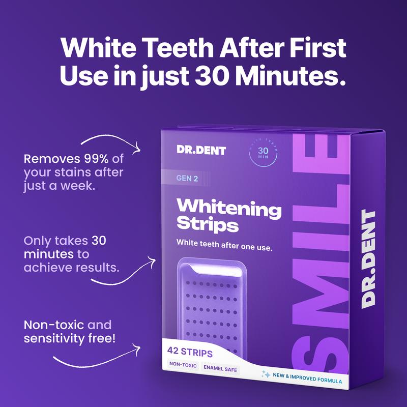Peroxide-Free Purple Teeth Whitening Strips (21 Sessions) – Safe for Sensitive Teeth