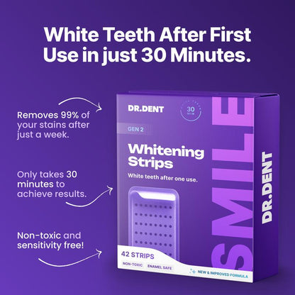 Peroxide-Free Purple Teeth Whitening Strips (21 Sessions) – Safe for Sensitive Teeth