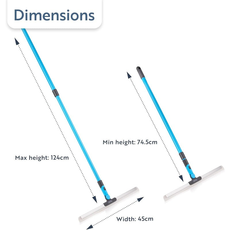 Extendable Multipurpose Floor Squeegee – Wide Head and Tapered Edge for Precise Corner Cleaning