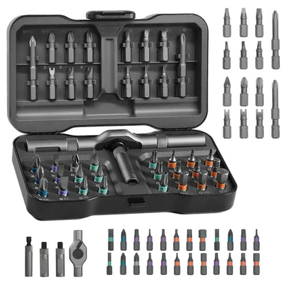 24-in-1 Modular Ratchet Screwdriver Set with Multi-Angle Detachable Handle