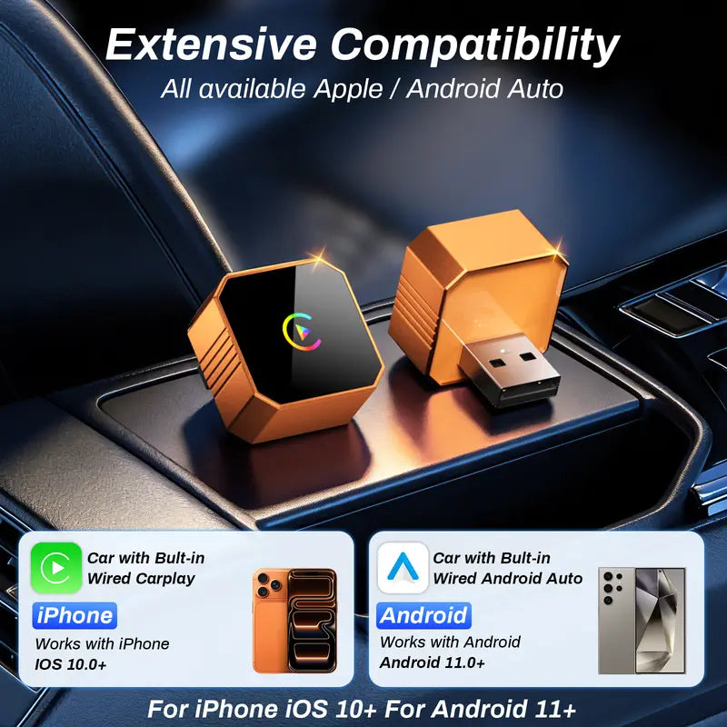 Wireless CarPlay Adapter – Instant Plug-and-Play Conversion For Tangled-Free Smart Driving