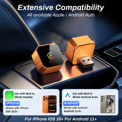 Wireless CarPlay Adapter – Instant Plug-and-Play Conversion For Tangled-Free Smart Driving