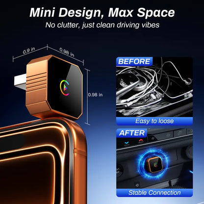 Wireless CarPlay Adapter – Instant Plug-and-Play Conversion For Tangled-Free Smart Driving