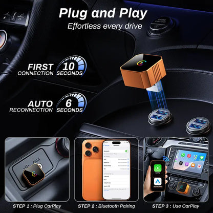 Wireless CarPlay Adapter – Instant Plug-and-Play Conversion For Tangled-Free Smart Driving