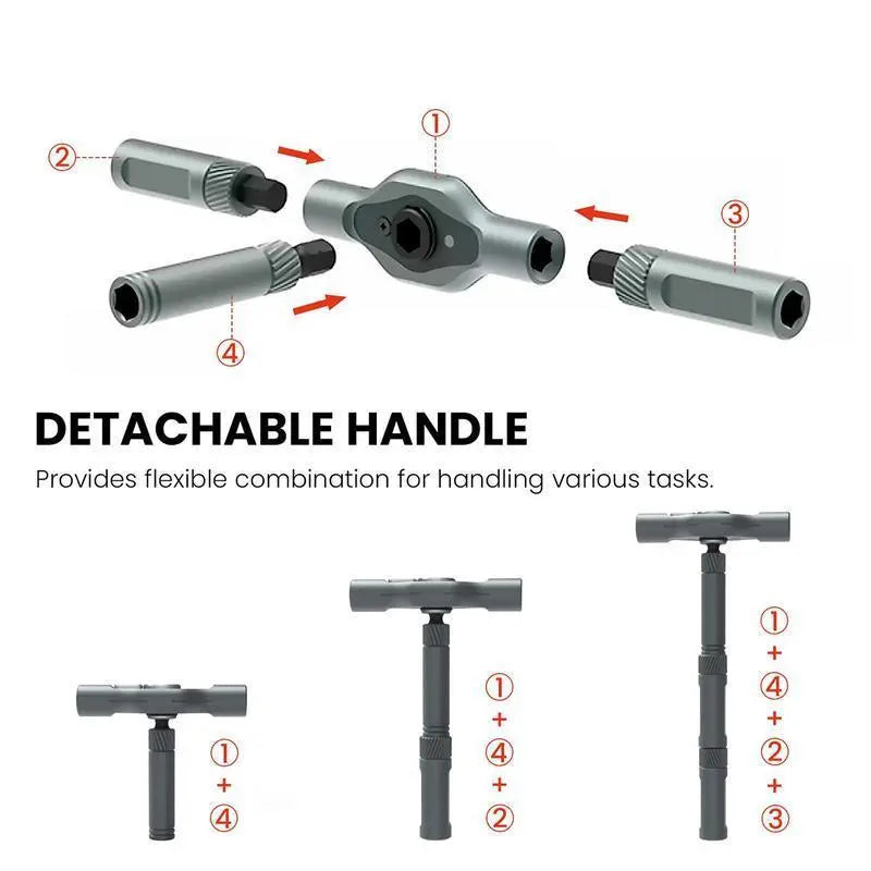24-in-1 Modular Ratchet Screwdriver Set with Multi-Angle Detachable Handle
