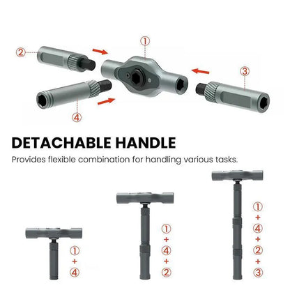 24-in-1 Modular Ratchet Screwdriver Set with Multi-Angle Detachable Handle