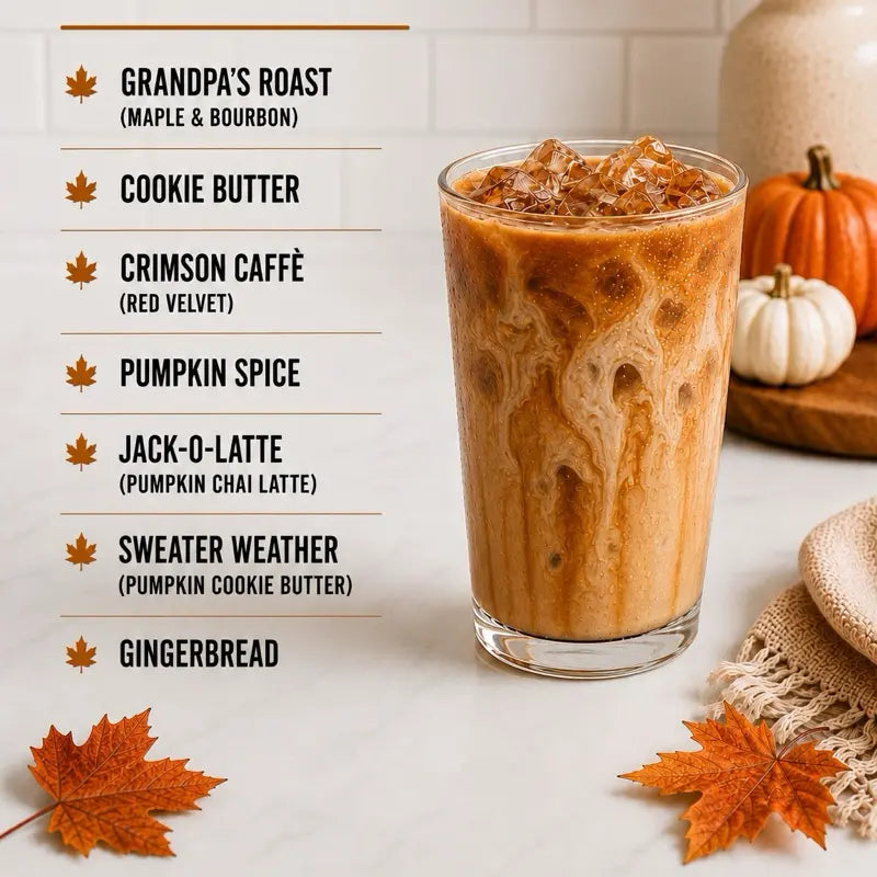 Fall Flavor Protein Coffee Packets: 10g Protein & 180mg Clean Caffeine for 16oz Guilt-Free Energy