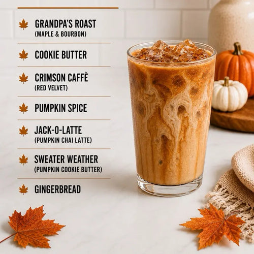 Fall Flavor Protein Coffee Packets: 10g Protein & 180mg Clean Caffeine for 16oz Guilt-Free Energy