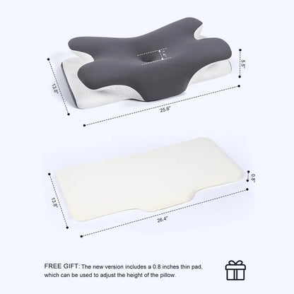 Ergonomic Cervical Contour Memory Foam Pillow for Instant Neck & Shoulder Pain Relief