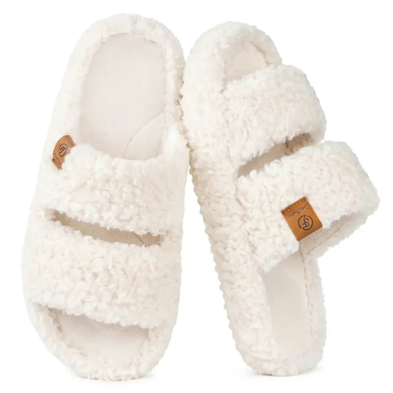 Ultra-Soft Cloud Plush Open-Toe House Slippers