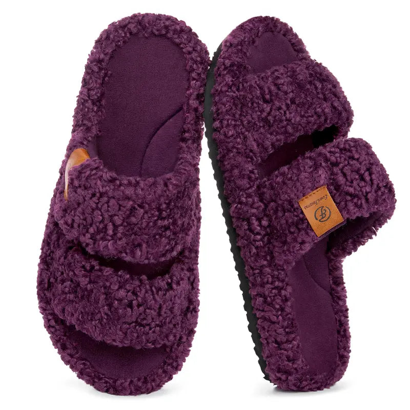 Ultra-Soft Cloud Plush Open-Toe House Slippers