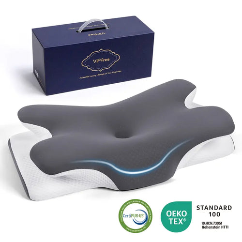 Ergonomic Cervical Contour Memory Foam Pillow for Instant Neck & Shoulder Pain Relief