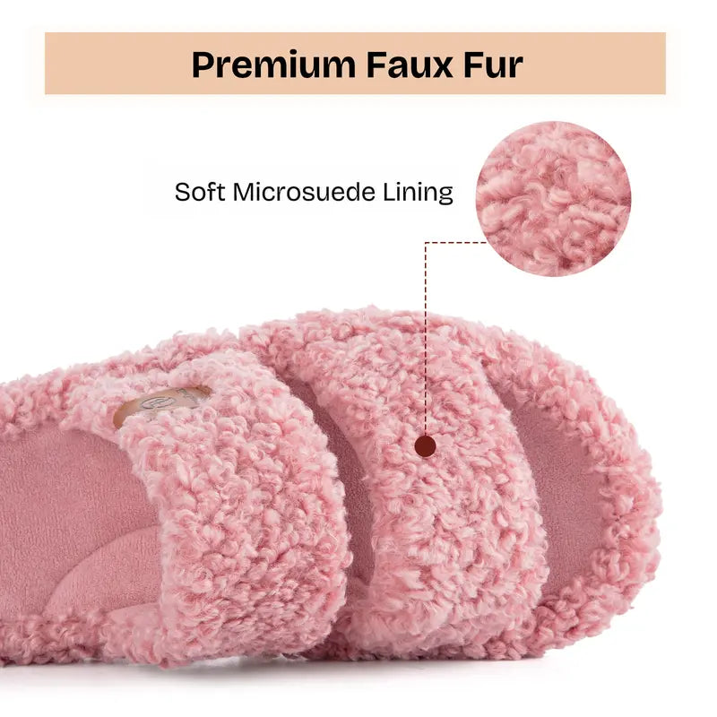 Ultra-Soft Cloud Plush Open-Toe House Slippers