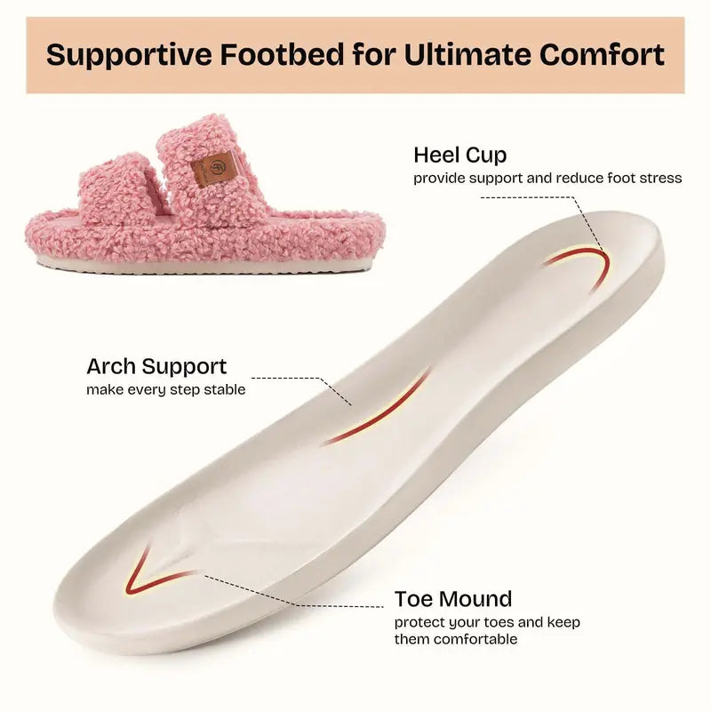 Ultra-Soft Cloud Plush Open-Toe House Slippers