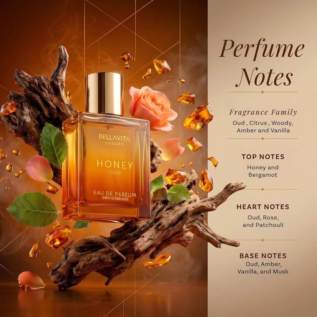 Indulge In An Exquisite Arabic-Inspired Unisex Fragrance - Experience The Luxury Of Sweet Honey & Smoky Oud