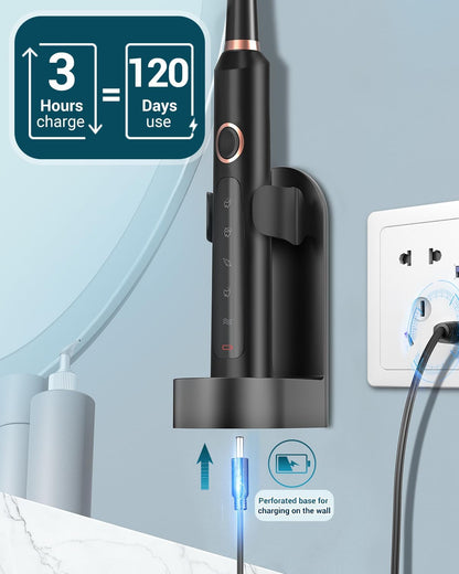 Sonic Electric Toothbrush - 45,000 VPM Clean with 120-Day Charge Free Power