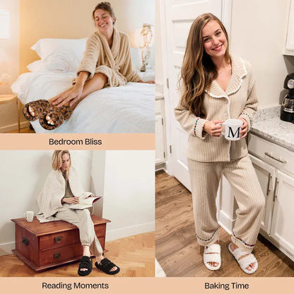 Ultra-Soft Cloud Plush Open-Toe House Slippers